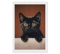 LPSADGF Diamond Painting Kits for Adults Cute Peeping Black Cat DIY Paint by Numbers for Adults Beginner 5D Full Drill Square Diamond Dots Paintings Picture Arts Craft for Home Wall Decor 8"x12"