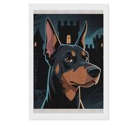 LPSADGF Diamond Painting Kits for Adults Doberman Pinscher DIY Paint by Numbers for Adults Beginner 5D Full Drill Square Diamond Dots Paintings Picture Arts Craft for Home Wall Decor 8"x12"