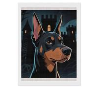 LPSADGF Diamond Painting Kits for Adults Doberman Pinscher DIY Paint by Numbers for Adults Beginner 5D Full Drill Square Diamond Dots Paintings Picture Arts Craft for Home Wall Decor 12"x16"