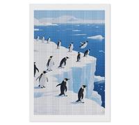 LPSADGF Diamond Painting Kits for Adults Glacier Penguins DIY Paint by Numbers for Adults Beginner 5D Full Drill Square Diamond Dots Paintings Picture Arts Craft for Home Wall Decor 8"x12"