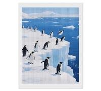 LPSADGF Diamond Painting Kits for Adults Glacier Penguins DIY Paint by Numbers for Adults Beginner 5D Full Drill Square Diamond Dots Paintings Picture Arts Craft for Home Wall Decor 12"x16"