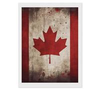 LPSADGF Diamond Painting Kits for Adults Retro Canada Flag DIY Paint by Numbers for Adults Beginner 5D Full Drill Square Diamond Dots Paintings Picture Arts Craft for Home Wall Decor 12"x16"