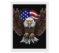 LPSADGF Diamond Painting Kits for Adults USA Flag Patriotic Eagle DIY Paint by Numbers for Adults Beginner 5D Full Drill Square Diamond Dots Paintings Picture Arts Craft for Home Wall Decor 12"x16"
