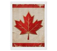 LPSADGF Diamond Painting Kits for Adults Vintage Canada Flag DIY Paint by Numbers for Adults Beginner 5D Full Drill Square Diamond Dots Paintings Picture Arts Craft for Home Wall Decor 12"x16"