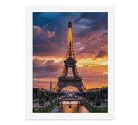 LPSADGF DIY Paint by Numbers Kit for Adults Beautiful Eiffel Tower Paris Beginners Digital Oil Painting Kit Landscape Digital Paints by Number Easy Canvas Art Print for Home Wall Decoration 40x30cm