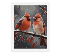 LPSADGF DIY Paint by Numbers Kit for Adults Cute Cardinal Birds Beginners Digital Oil Painting Kit Landscape Digital Paints by Number Easy Canvas Art Print for Home Wall Decoration 40x30cm