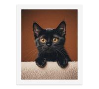 LPSADGF DIY Paint by Numbers Kit for Adults Cute Peeping Black Cat Beginners Digital Oil Painting Kit Landscape Digital Paints by Number Easy Canvas Art Print for Home Wall Decoration 50x40cm