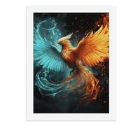 LPSADGF DIY Paint by Numbers Kit for Adults Fire And Water Phoenix Beginners Digital Oil Painting Kit Landscape Digital Paints by Number Easy Canvas Art Print for Home Wall Decoration 40x30cm