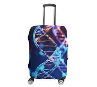 LPSADGF DNA Genetic Helix Luggage Cover Protector - Travel Suitcase Sleeve with Dual-Sided Prints, Universal Fit 18-32 Inch, Washable Anti-Scratch Travel Baggage Cover, white, Small, Colorful