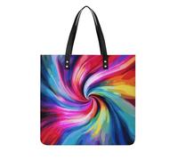 LPSADGF Do Not Forget Me Tote Bags for Women Leather Handbag Makeup Bag with Magnetic Buckle Design Casual Bag, Colorful Tie Dye, 39x39cm