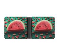 LPSADGF Dove Sun Art Men's Wallet Leather Money Clip Slim Passcase With 6 Card Slots, 2 Hidden Pockets, Dream Watermelon, One size, Modern