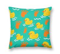 LPSADGF Duckling Water Step Throw Pillow Covers Farmhouse Cushion Cover Boho Plush Pillowcase Decorative Square Pillow Case for Couch Sofa Bed Living Room Home Decor 16 "x16