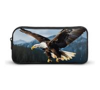 LPSADGF Eagle at Hunting Pencil Pouch Large Capacity Pencil Case- Multi-Use Zippered Pen Organizer, Portable Makeup Bag & Travel Pouch for Office Stationery (8.7x4.7)