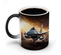 LPSADGF Falcon Fighter Coffee Mug Color Changing Mug Funny Heat Sensitive Color Changing Coffees Cup Ceramic Magic Cup Novelty Coffee Mugs Personalized Tea Cups Gift for Women Men