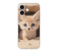 LPSADGF Fennec Fox Cub in Den for iPhone 17 Case Slim Shockproof Protection with Stylish Design Cute TPU Phone Cover for Women Men Transparent