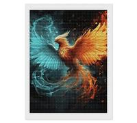 LPSADGF Fire and Water Phoenix Diamond Painting Kits for Adults 12"x16" Diamond Art Kits 5D Diamonds Painting DIY Full Drill Diamonds Paintings Flower Plant Gem Art and Crafts