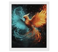LPSADGF Fire and Water Phoenix Diamond Painting Kits for Adults 16"x20" Diamond Art Kits 5D Diamonds Painting DIY Full Drill Diamonds Paintings Flower Plant Gem Art and Crafts