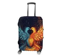LPSADGF Fire And Water Phoenix Luggage Cover Protector - Travel Suitcase Sleeve with Dual-Sided Prints, Universal Fit 18-32 Inch, Washable Anti-Scratch Travel Baggage Cover, white, L, Colorful
