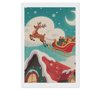 LPSADGF Flying Deer Diamond Painting Kits for Adults 8"x12" Diamond Art Kits 5D Diamonds Painting DIY Full Drill Diamonds Paintings Flower Plant Gem Art and Crafts