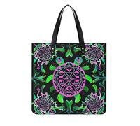 LPSADGF Football Goal Post Sports Area Tote Bags for Women Leather Handbag Makeup Bag with Magnetic Buckle Design Casual Bag, Psychedelic Sea Turtle, 39x39cm