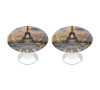 LPSADGF French Paris Tour Eiffel Tower Cabinet Knobs 2-Pack Stainless Steel Cabinet Pulls Vintage Drawer Pulls Handles for Kitchen Cabinets, Bathroom, Wardrobe Easy Install