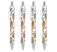 LPSADGF Fun Red Food Ballpoint Pens 4 PCS Retractable Smooth Writing Pens with Quick-Drying Ink, Comfort Grip Office Black Pens for Everyday Use, Bulk Office Supplies for Professionals