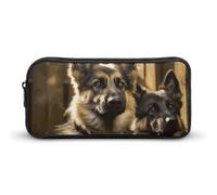 LPSADGF German Shepherd Pencil Pouch Large Capacity Pencil Case- Multi-Use Zippered Pen Organizer, Portable Makeup Bag & Travel Pouch for Office Stationery (8.7x4.7)