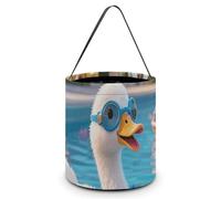 LPSADGF Goose Pool Grace Halloween Tote Bags for Trick Or Treating - Large Capacity Candy Buckets with Handles