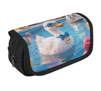 LPSADGF Goose Pool Grace Large Pencil Case High Capacity Pencil Pouch Aesthetic Holder Box Storage Bag Desk Organizer Marker Pouch Pen for Supplies Makeup Bag & Daily Use