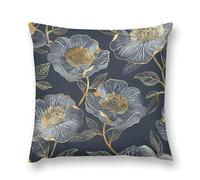 LPSADGF Gray and Gold Throw Pillow Covers Farmhouse Cushion Cover Boho Plush Pillowcase Decorative Square Pillow Case for Couch Sofa Bed Living Room Home Decor 18 "x18