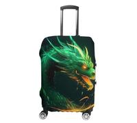 LPSADGF Green Dragon Luggage Cover Protector - Travel Suitcase Sleeve with Dual-Sided Prints, Universal Fit 18-32 Inch, Washable Anti-Scratch Travel Baggage Cover, white, M, Colorful