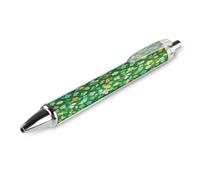 LPSADGF Green Floral Ballpoint Pens 1 PCS Retractable Smooth Writing Pens with Quick-Drying Ink, Comfort Grip Office Black Pens for Everyday Use, Bulk Office Supplies for Professionals