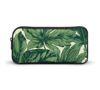 LPSADGF Green Foliage Botanical Pencil Pouch Large Capacity Pencil Case - Multi-Use Zippered Pen Organizer, Portable Makeup Bag & Travel Pouch for Office Stationery (8.7x4.7)