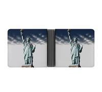 LPSADGF Green Tree of Life Men's Wallet Leather Money Clip Slim Passcase With 6 Card Slots, 2 Hidden Pockets, statue of liberty, One Size, Modern