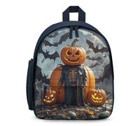 LPSADGF Halloween Funny Pumpkin Head Puppet Backpack for Men Women, Lightweight Classic Bookbag Simple Daypack for Travel, Blue, One size