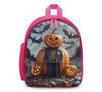 LPSADGF Halloween Funny Pumpkin Head Puppet Backpack for Men Women, Lightweight Classic Bookbag Simple Daypack for Travel, Pink, One size