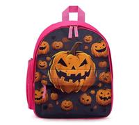 LPSADGF Halloween Pumpkin Backpack for Men Women, Lightweight Classic Bookbag Simple Daypack for Travel, Pink, One size