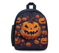LPSADGF Halloween Pumpkin Backpack for Men Women, Lightweight Classic Bookbag Simple Daypack for Travel, Blue, One Size, Daypack Backpacks