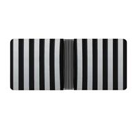 LPSADGF Happy Irish Holidays Men's Wallet Leather Money Clip Slim Passcase With 6 Card Slots, 2 Hidden Pockets, Black and-White Stripes, One Size, Modern