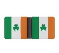 LPSADGF Happy Irish Holidays Men's Wallet Leather Money Clip Slim Passcase With 6 Card Slots, 2 Hidden Pockets, Happy Irish Holidays, One Size, Modern