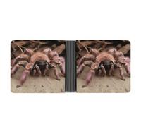 LPSADGF Hawaiian Colorful Flower Men's Wallet Leather Money Clip Slim Passcase With 6 Card Slots, 2 Hidden Pockets, Large Mexican Tarantula, One size, Modern