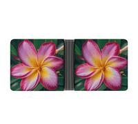 LPSADGF Hawaiian Colorful Flower Men's Wallet Leather Money Clip Slim Passcase With 6 Card Slots, 2 Hidden Pockets, Hawaiian Colorful Flower, One size, Modern