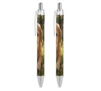 LPSADGF Home Garden Puppy Paws Ballpoint Pens 2 PCS Retractable Smooth Writing Pens with Quick-Drying Ink, Comfort Grip Office Black Pens for Everyday Use, Bulk Office Supplies for Professionals