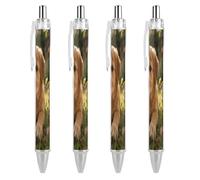 LPSADGF Home Garden Puppy Paws Ballpoint Pens 4 PCS Retractable Smooth Writing Pens with Quick-Drying Ink, Comfort Grip Office Black Pens for Everyday Use, Bulk Office Supplies for Professionals