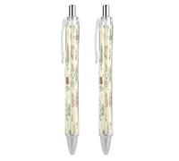 LPSADGF Houses And Trees Ballpoint Pens 2 PCS Retractable Smooth Writing Pens with Quick-Drying Ink, Comfort Grip Office Black Pens for Everyday Use, Bulk Office Supplies for Professionals
