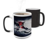 LPSADGF Ice Hockey Art Color Changing Mug Funny Heat Sensitive Color Changing Coffees Cup Ceramic Magic Cup Novelty Coffee Mugs Personalized Tea Cups Gift for Women Men 11Oz