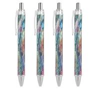 LPSADGF Ink Style Pictures Ballpoint Pens 4 PCS Retractable Smooth Writing Pens with Quick-Drying Ink, Comfort Grip Office Black Pens for Everyday Use, Bulk Office Supplies for Professionals