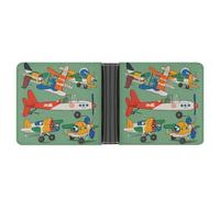 LPSADGF Italy Tuscan Men's Wallet Leather Money Clip Slim Passcase With 6 Card Slots, 2 Hidden Pockets, Many cartoon small Airplanes, One Size, Modern