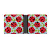 LPSADGF Italy Tuscan Men's Wallet Leather Money Clip Slim Passcase With 6 Card Slots, 2 Hidden Pockets, Red Ladybug pattern, One Size, Modern