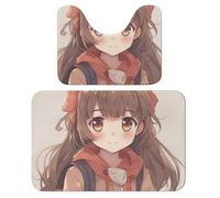 LPSADGF Japan Anime Bathroom Rug Set Soft Bath Rug Toilet Mat U-Shaped Bath Rugs Quickly Dry Mat for Bathroom, Tub, Washable, Super Absorbent Floor Mats 15.7"x23.6"